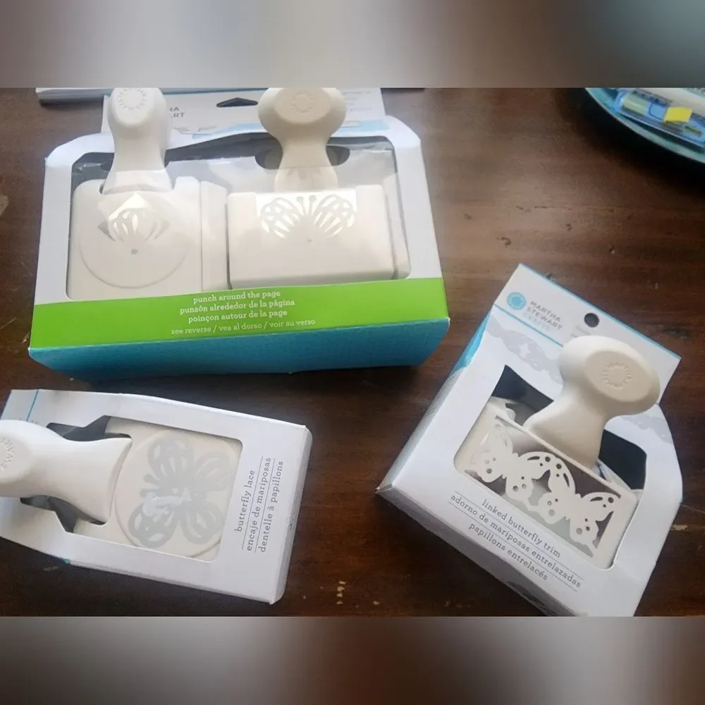 Martha Stewart Butterfly Lace Punch 3 Pieces Set